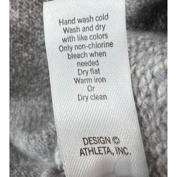 Athleta Sweater Women XS Gray Wool Blend Knit Brindle Funnel Pullover Cozy Cabin - Picture 11 of 11